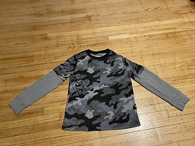 #ad Jumping Beans Boy 7 Gray Camouflage Long Sleeve T shirt $4.00