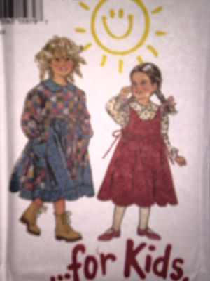 #ad 6297 NEW LOOK Kids Pattern Dress Pinafore 3 8 UNCUT $4.89