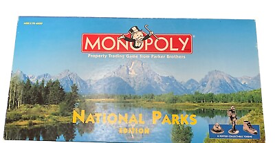 #ad Monopoly National Parks Edition Board Game Complete 8 Pewter Collectible Tokens $20.00