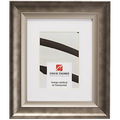 #ad Craig Frames Ventura 2quot; Wide Pewter Silver Picture Frame With White a Mat $36.99