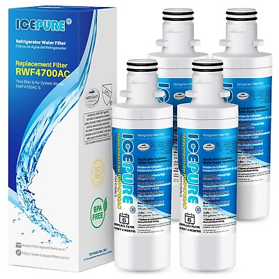 #ad 4 PACK Fit For LG LT1000P ADQ747935 MDJ64844601 Water Filter Cartridge Icepure $35.14