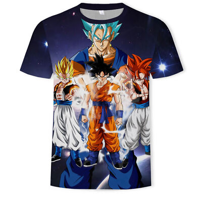 #ad Unisex Child Anime DBS Family All Goku Printing Tops T Shirt Children Clothes $17.99
