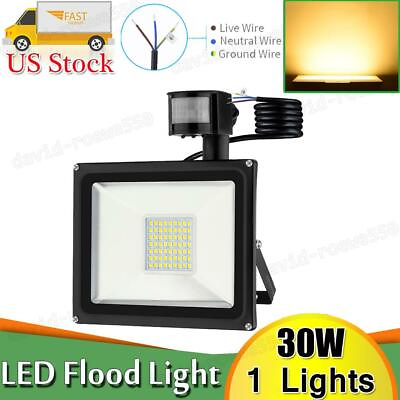 #ad Ouoor Motion Sensor LED Flood Light Security Garden Yard Electric Spot Lamp $9.99