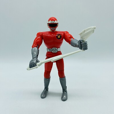 #ad 1993 Trendmasters Power Ranger Red Ranger 7quot; Plastic Action Figure With Weapons AU $29.99