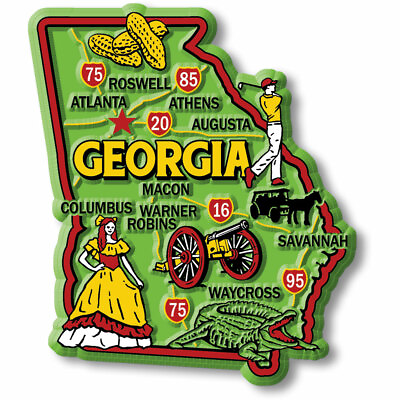 #ad Georgia Colorful State Magnet by Classic Magnets 2.8quot; x 3.3quot; $7.99