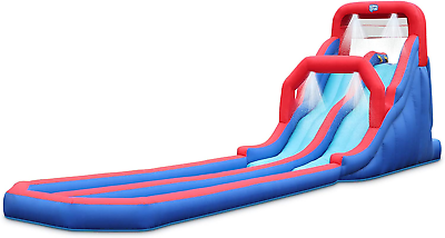 #ad Dual Splash Inflatable Water Racing Slide Park Climbing Wall Two Slides amp; Splash $1400.99