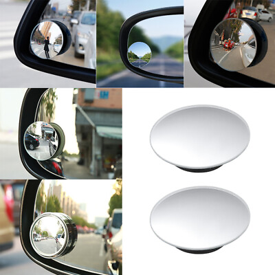 #ad 1 Pair Auto 360 Wide Angle Round Convex Mirror Car Vehicle Side Blindspot $6.65