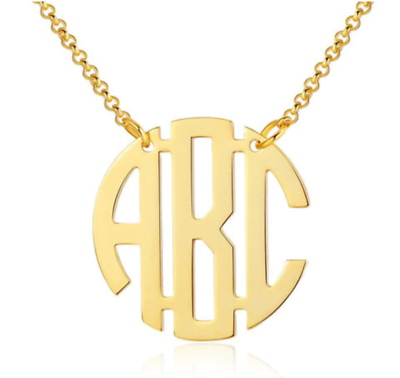 #ad Personalized Name Monogram Necklace Custom Chain Pendant Fashion Stainless Steel $19.89