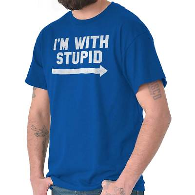 #ad Im With Stupid Funny Friendship Joke Humor Womens or Mens Crewneck T Shirt Tee $19.99