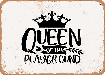 #ad Metal Sign Queen of the Playground Vintage Look Sign $18.66