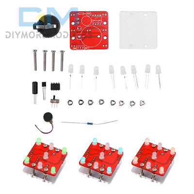 #ad DIY LED Kit with Small Vibrating Motor Electronic Soldering Practice Board Kits $5.99