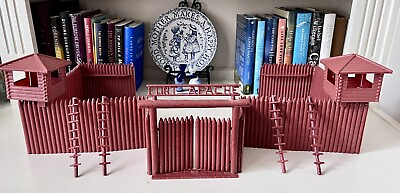 #ad MARX FORT APACHE COMPLETE RED BROWN HP STOCKADE GATE WALLS DOORS BLOCKHOUSES $29.99