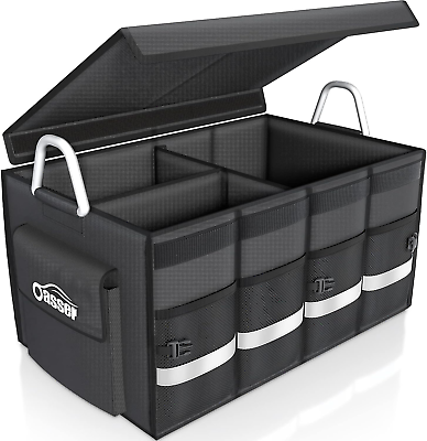 #ad Trunk Organizer Cargo Organizer Trunk Storage Organizer with Foldable Cover Alum $81.34