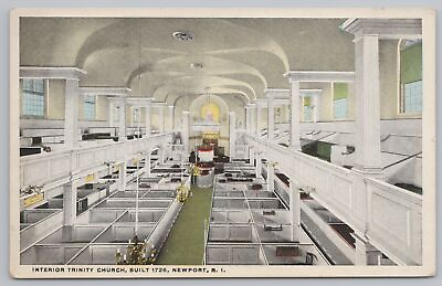 #ad Church Interior of Trinity Church Newport Rhode Island Vintage Postcard $2.70
