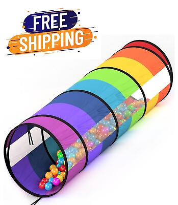 #ad Kids Play Tunnel for Toddlers 1 3 and Up Large 21quot; Opening Colorful Rainbow Pop $37.66