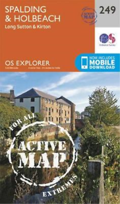 #ad Spalding and Holbeach Map OS Explorer Active Map UK IMPORT $24.98