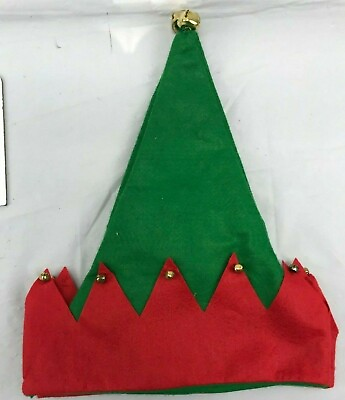 #ad NEW 2 pc elf hats jingle red green felt $18.00