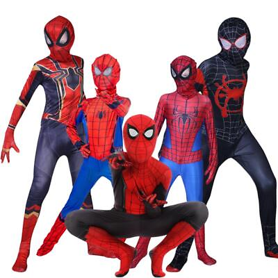 #ad Wadan Kids Spiderman Suit Halloween Cosplay Bodysuit Spandex Bodysuit Jumpsuit $15.99