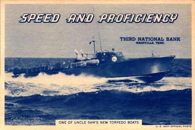 #ad ADV. POSTCARD SPEED amp; PROFICIENCY ONE OF UNCLE SAM#x27;S NEW TORPEDO BOATS BK58 $5.00