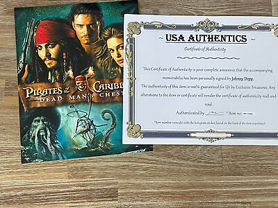 #ad Johnny Depp autographed 8x10 photo signed authentic Pirates COA $99.95