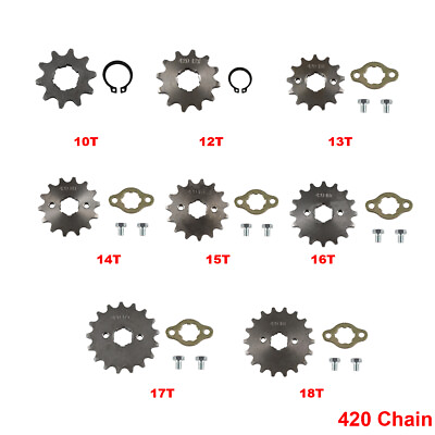 #ad 420 Chain 20mm 10T 18T Front Sprocket For ATV Pit Bike Lifan YX Loncin 125 140cc $6.99