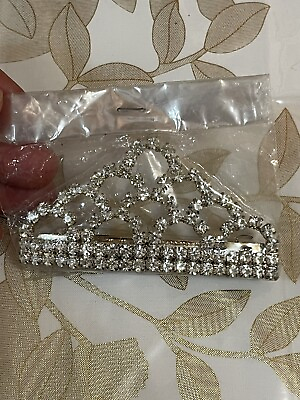 #ad Vintage Rhinestone Tiara Crown Princess wedding barrette $19.00
