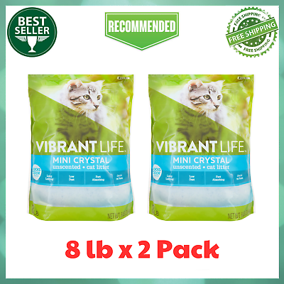 #ad Vibrant Life Mini Crystal Unscented Cat Litter 8 lb 2 Pack NEW $30.99