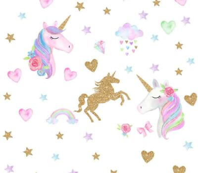 #ad Big Wall stickers Unicorn Fairy Wall Decals Art Decor for Kids Girls Nursery $6.95