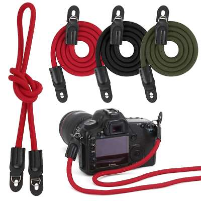 #ad HandMade Braided Camera Single Shoulder Neck Strap RopeLeather For Leica Sony $7.99