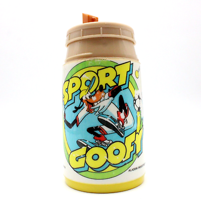 #ad Vintage Disney Thermos Bottle Sport Goofy Cartoon Mug by aladdin 90#x27;s $19.97