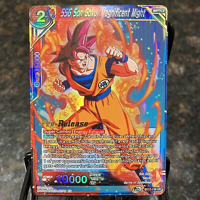 #ad #ad SSG Son Goku Magnificent Might PRERELEASE Foil Dragon Ball Super Card Game NM $9.99