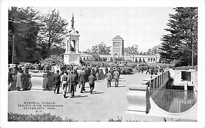 #ad San Francisco California c1930s Postcard Golden Gate Park Seal Pits Museum $5.23