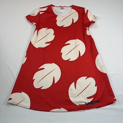 #ad Disney Lilo Adult Hawaiian Dress Costume Spirit Halloween Size M Red White Palm $30.00