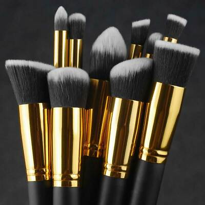 #ad #ad 10pcs Makeup Brushes Cosmetic Eyebrow Blush Foundation Powder Kit Set PRO Beauty $6.09