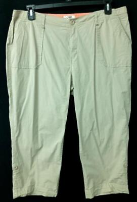 #ad Cato beige spandex stretch pockets women#x27;s cropped pants 18W $15.99