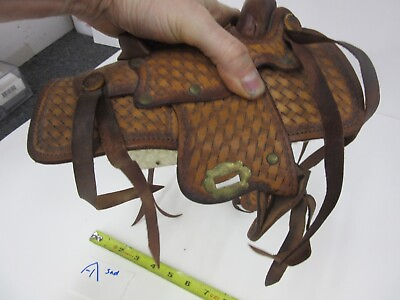 #ad Leather Saddle salesman sample miniature saddle leatherwork $79.99