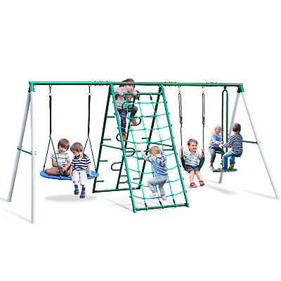 #ad 700lb Metal Playground Seesaw Swing Set Outdoor Kids Children Backyard Swingset $287.30