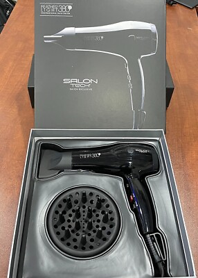 #ad New Salon Tech FEATHERLIGHT 380G Professional Hair Dryer Black $100.00