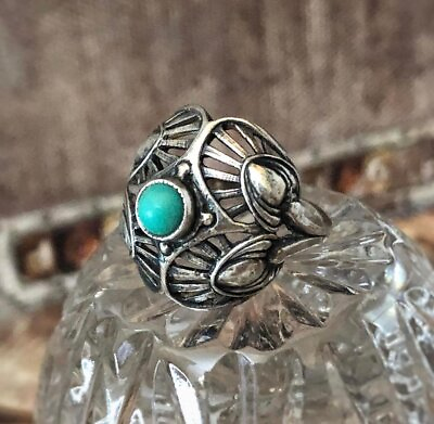 #ad #ad Vintage Sterling Silver 925 Ring Womens Jewelry Natural Turquoise Stone Size 6.5 $145.00