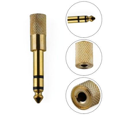 #ad Lightweight and Portable Headphone Adapter Converter 35mm to 635mm Audio GOLD $6.46