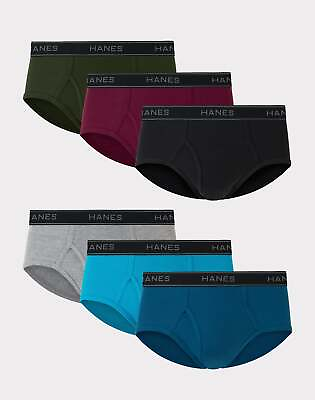 #ad #ad Hanes Men#x27;s 6 Pack Brief Underwear Mid Rise Tagless Wicking Comfort Flex Waist $19.13