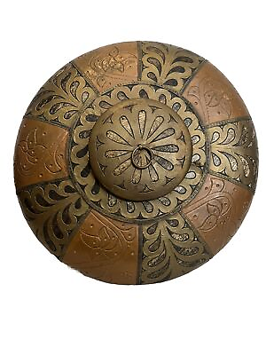 #ad Snuff Box Round Copper and Brass inlay overlay 12 inches Free shipping $99.95