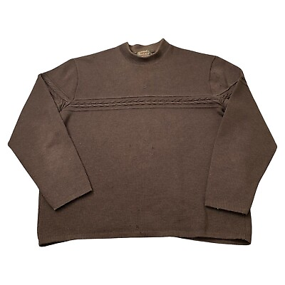 #ad Thunderbird Columbia Knit Wool Sweater Mens XL Vintage Brown $35.00