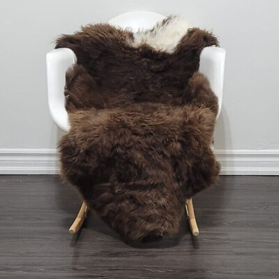 #ad Genuine Natural Single Sheepskin Rug Soft Dense Pile Spotted Sheepskin Rug $95.49