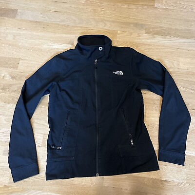 #ad The North Face Black Soft Shell Zip Bomber Jacket Womens size Medium Hiking $19.99