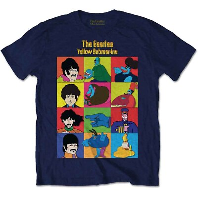 #ad The Beatles Yellow Submarine Characters T Shirt Blue New $23.28