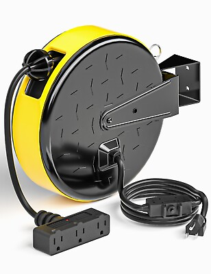 #ad 30 FT Retractable Extension Cord Reel 16AWG w Adjustable Cable Stopper1250W. $44.99