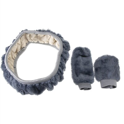 #ad Soft Faux Wool Steering Wheel Cover for Winter Plush and Thick 3 Piece $10.59