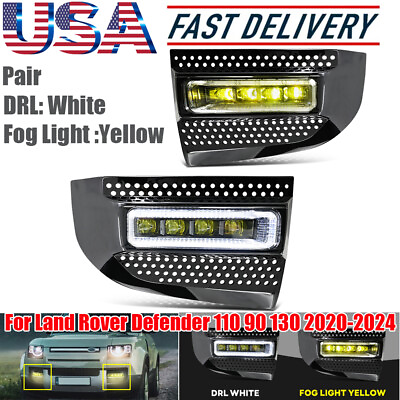 #ad For Land Rover Defender 110 90 130 2020 2024 Front Fog Lights LED Driving Lamps $239.00