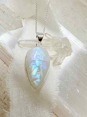 #ad Gorgeous Moonstone Gemstone 925 Sterling Silver Handmade Pendant P 25 $16.99